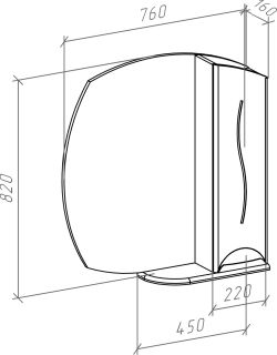 Зеркало-шкаф Bellezza Глория 75см правый белый 00000006240